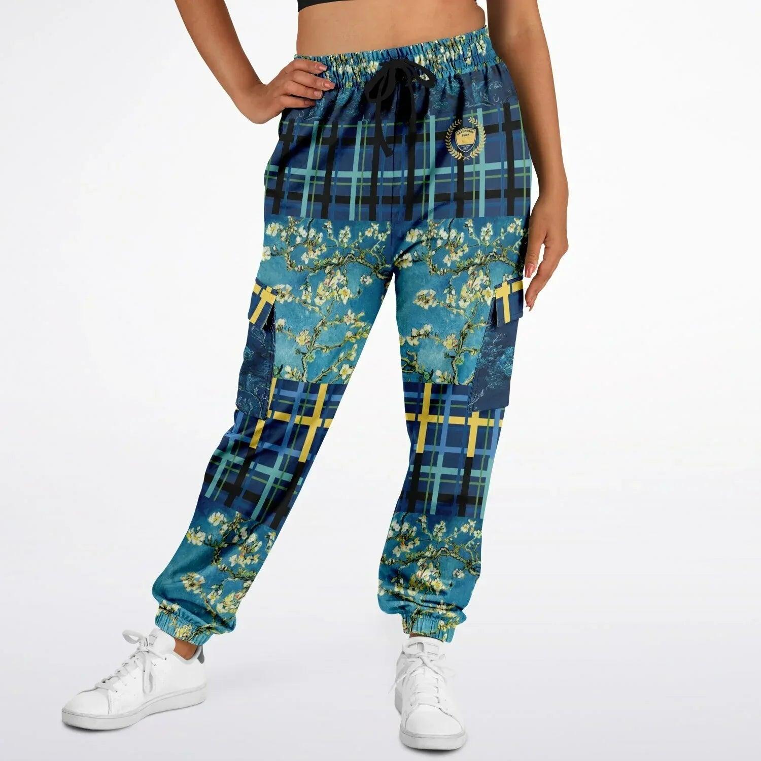 Flowers in Blue Vase - Van Gogh - Eco-Poly Cargo Joggers