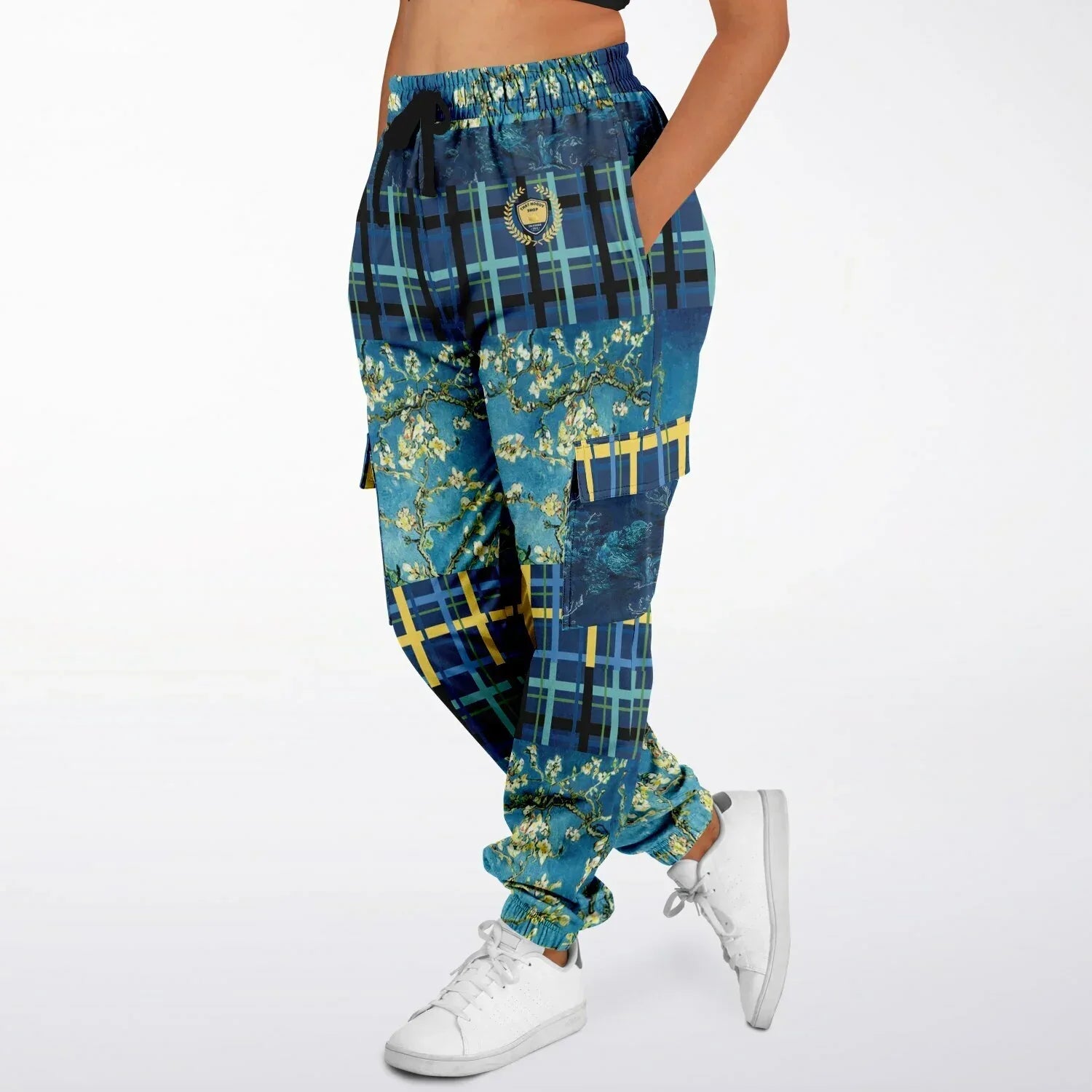 Flowers in Blue Vase - Van Gogh - Eco-Poly Cargo Joggers