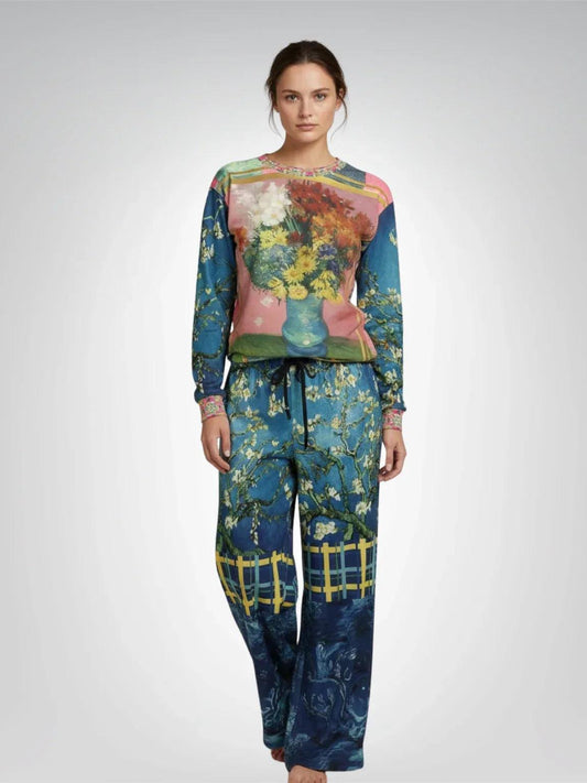 Flowers in Blue Vase - Van Gogh - Eco-Poly Wide Leg Pants