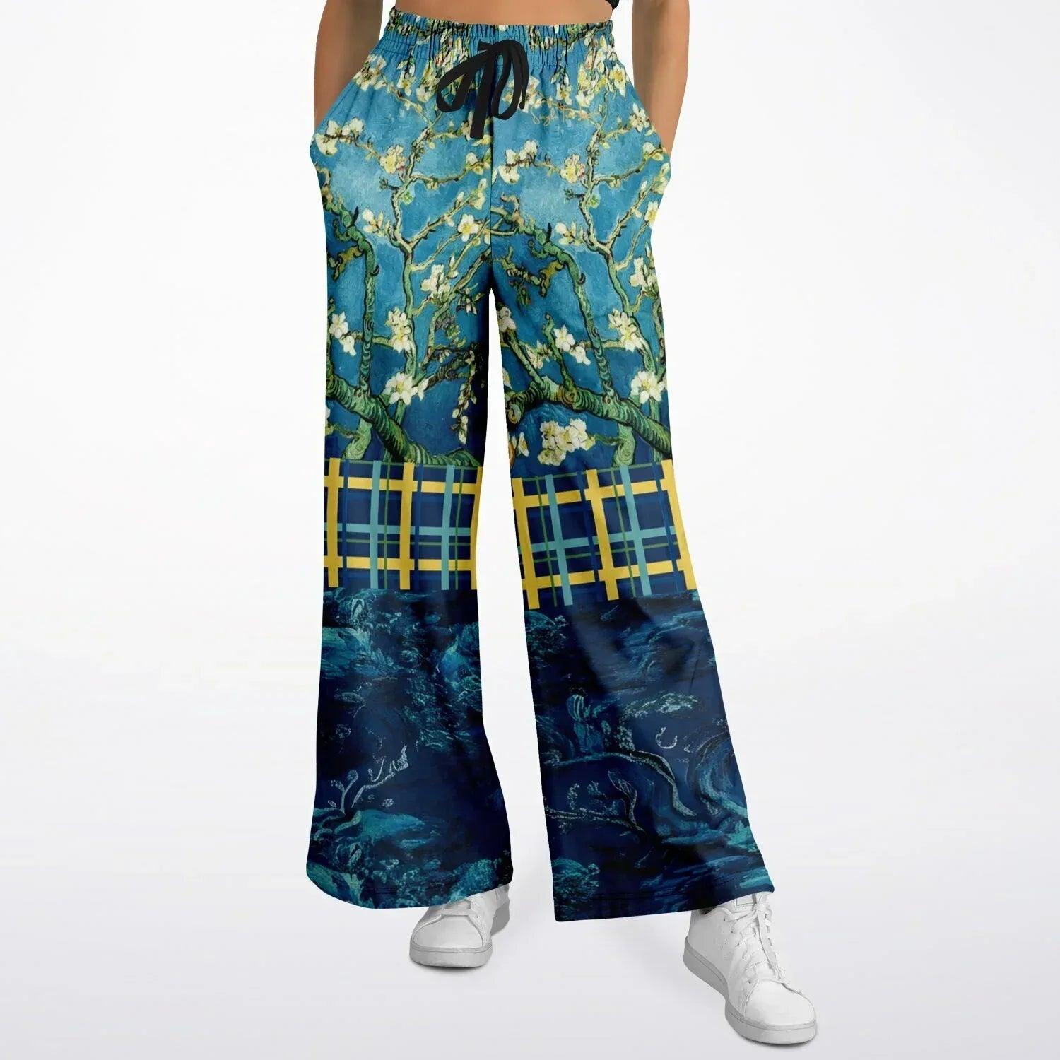 Flowers in Blue Vase - Van Gogh - Eco-Poly Wide Leg Pants