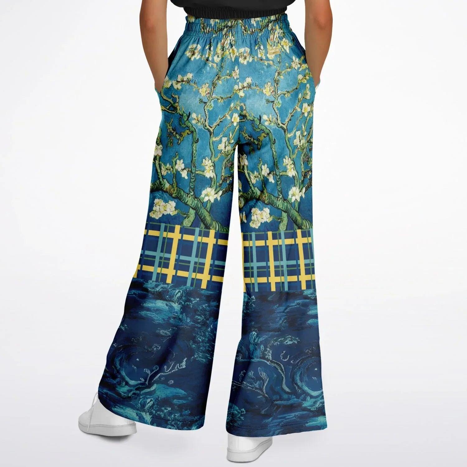 Flowers in Blue Vase - Van Gogh - Eco-Poly Wide Leg Pants