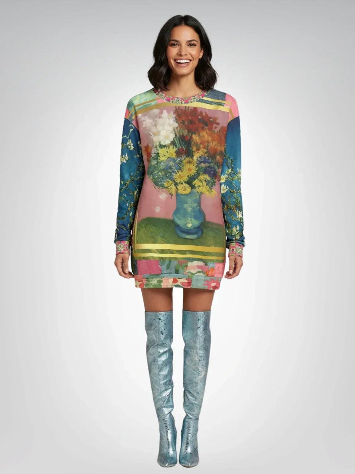 Flowers in Blue Vase - Van Gogh - Unisex Sweatshirt (Gold Label)