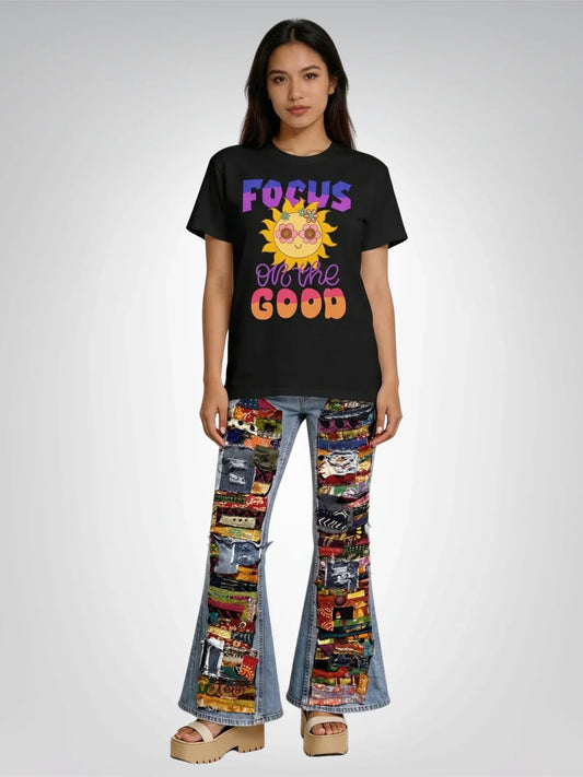 Focus On The Good - Sunshiney Face Heavyweight Unisex Tee