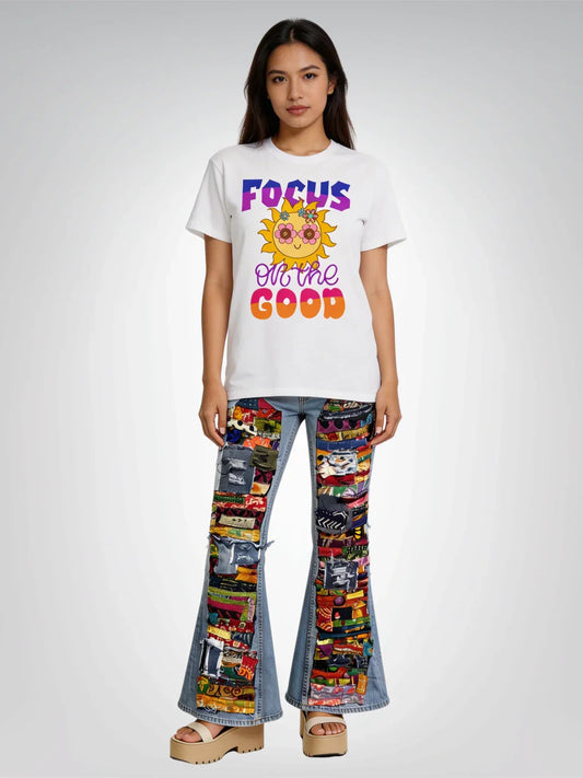 Focus On The Good - Sunshiney Face Heavyweight Unisex Tee