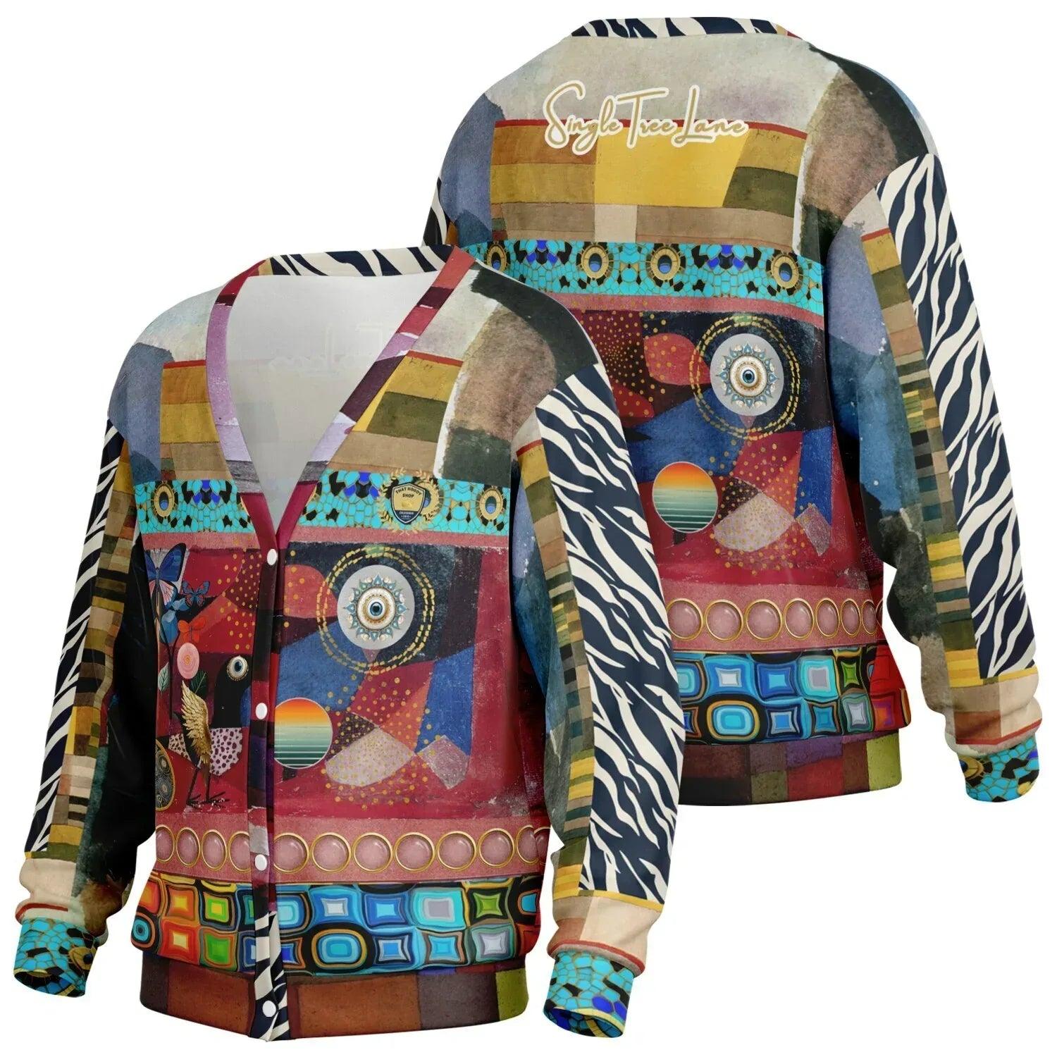 Forest Fowl in the Garden of Eden - Klee - Heavyweight Unisex Cardigan
