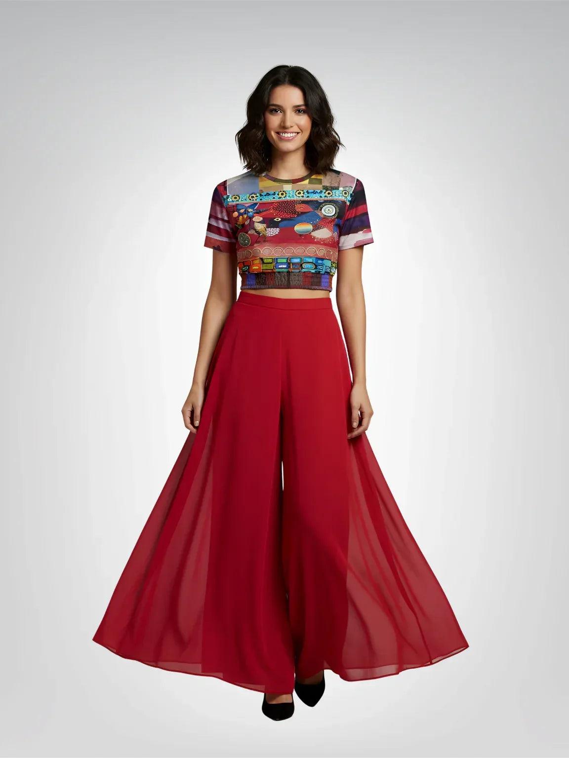 Forest Fowl in the Garden of Eden - Klee - Eco-Poly Short Sleeve Cropped Pullover