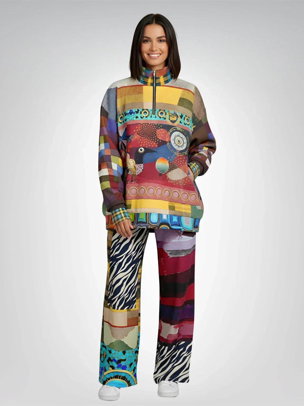 Forest Fowl in the Garden of Eden Perplexity - Klee - Eco-Poly Wide Leg Pants