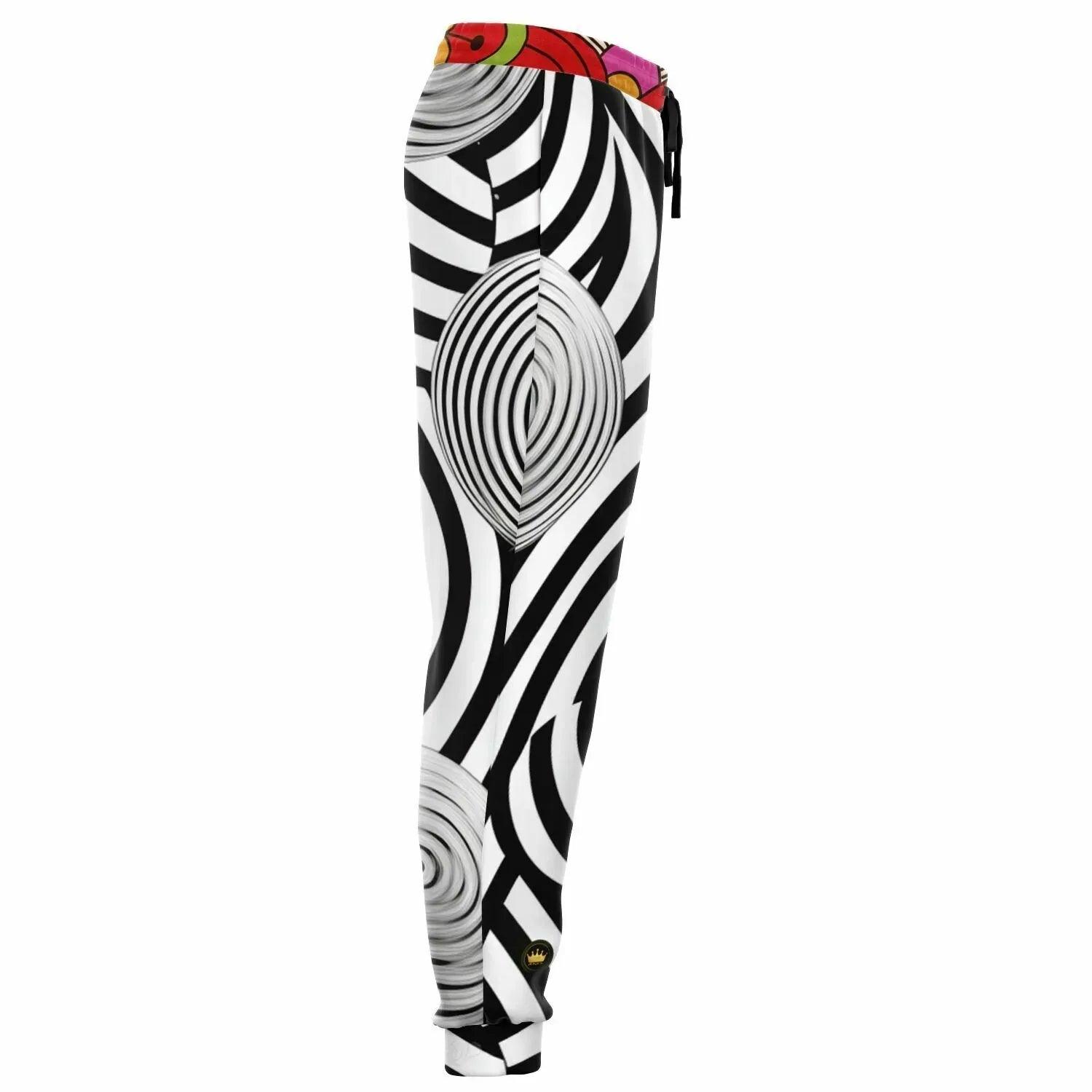 Funhouse Swirl Floral Zebra Stripe Eco-Poly Unisex Joggers
