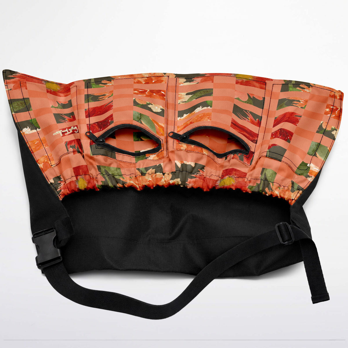 Tangerine Trellis in Coral Bloom Floral Garden Harvest Bag