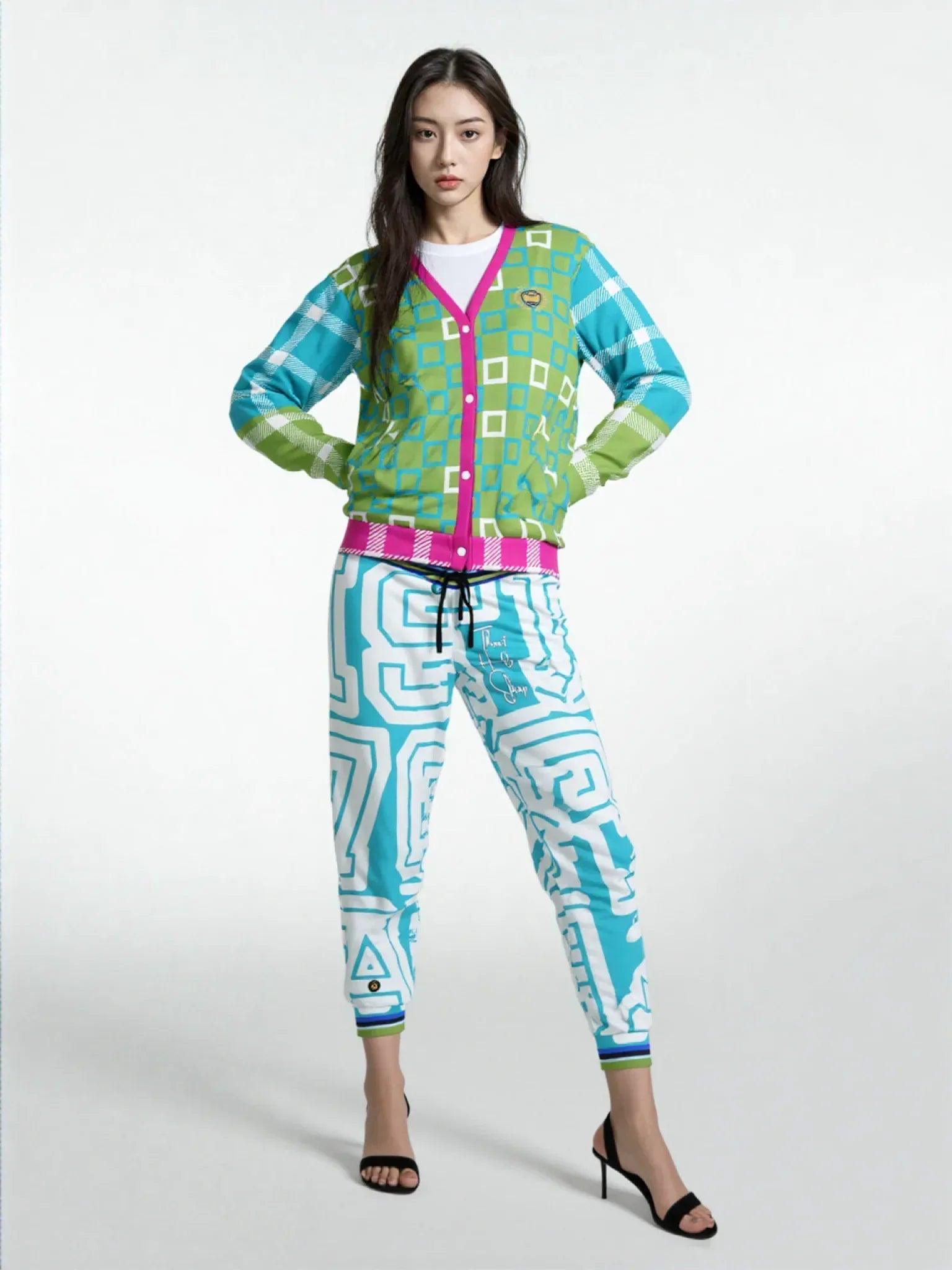 THS 1976 CA Monogram in Bahamian Blue Eco-Poly Unisex Joggers