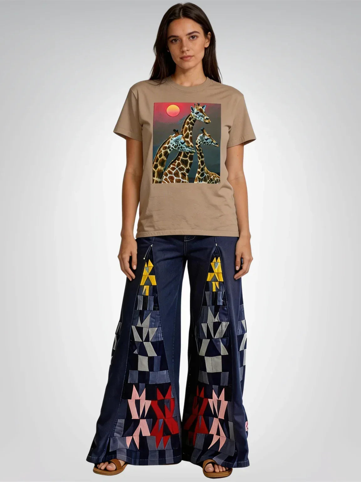 Giraffes on the Savanna - Straight Outta Africa - Heavyweight Unisex Tee