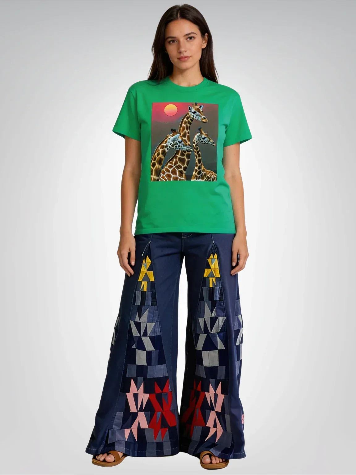 Giraffes on the Savanna - Straight Outta Africa - Heavyweight Unisex Tee