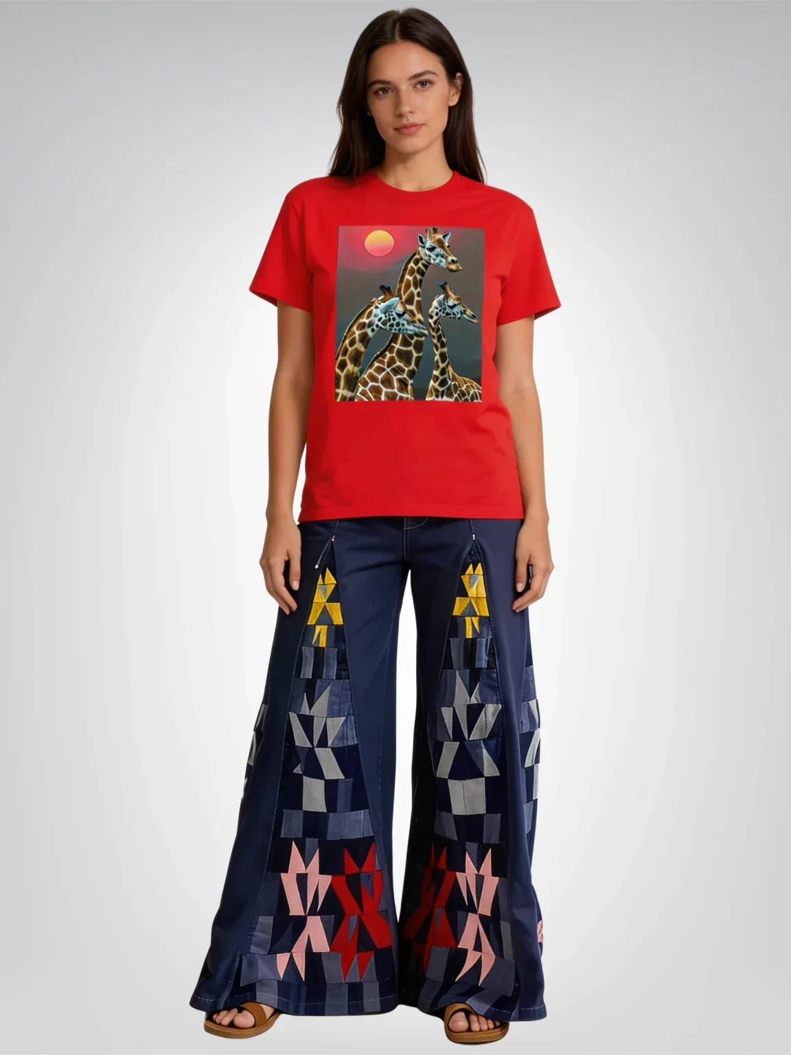 Giraffes on the Savanna - Straight Outta Africa - Heavyweight Unisex Tee