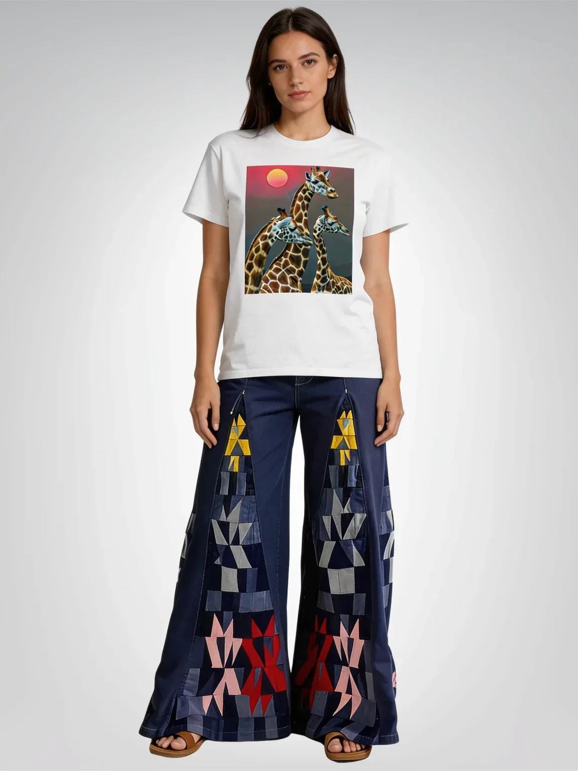 Giraffes on the Savanna - Straight Outta Africa - Heavyweight Unisex Tee