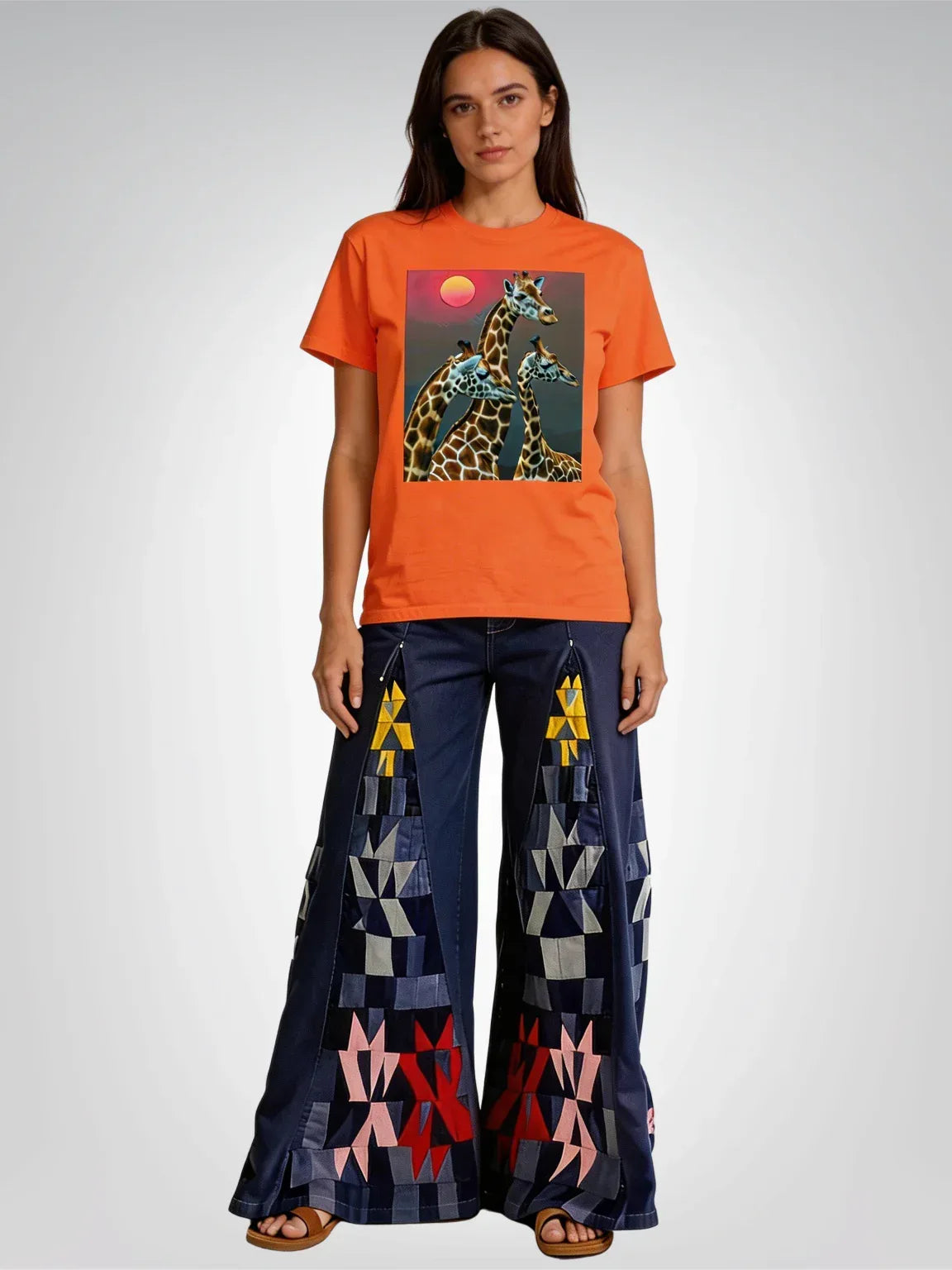 Giraffes on the Savanna - Straight Outta Africa - Heavyweight Unisex Tee