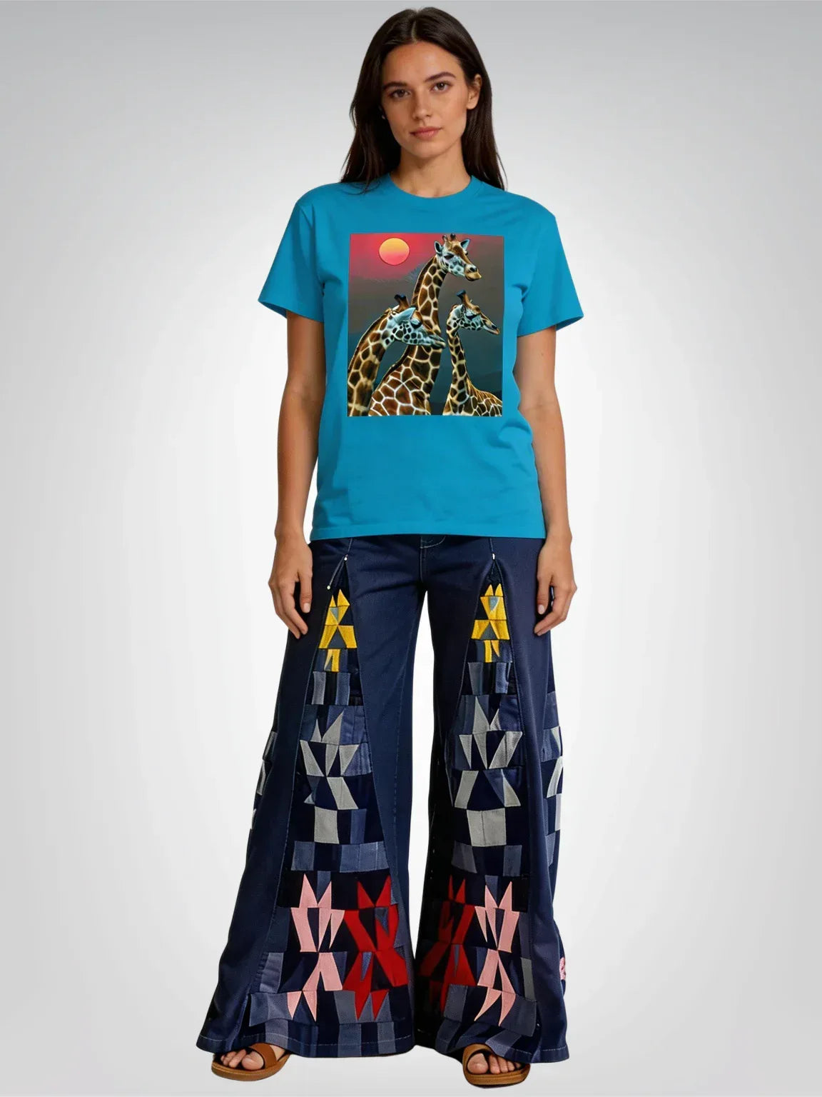 Giraffes on the Savanna - Straight Outta Africa - Heavyweight Unisex Tee