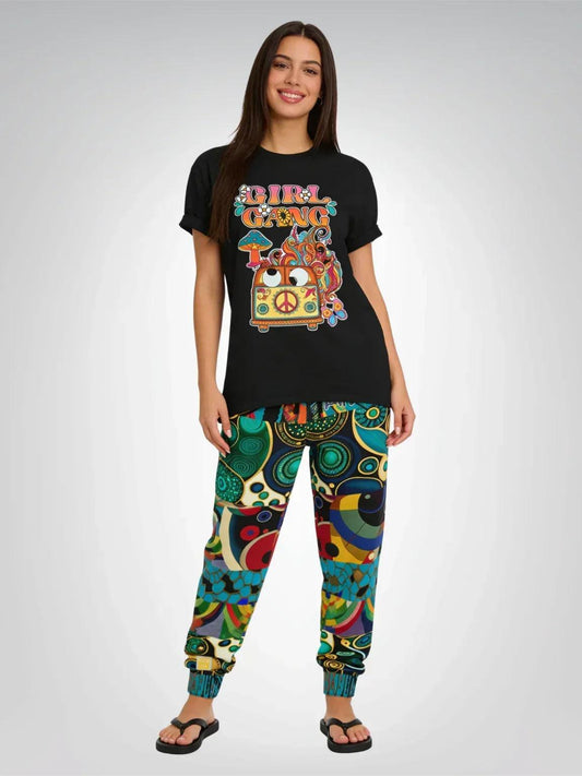 Little Miss Sassy Afro Girl Patchwork Eco-Poly Unisex Joggers