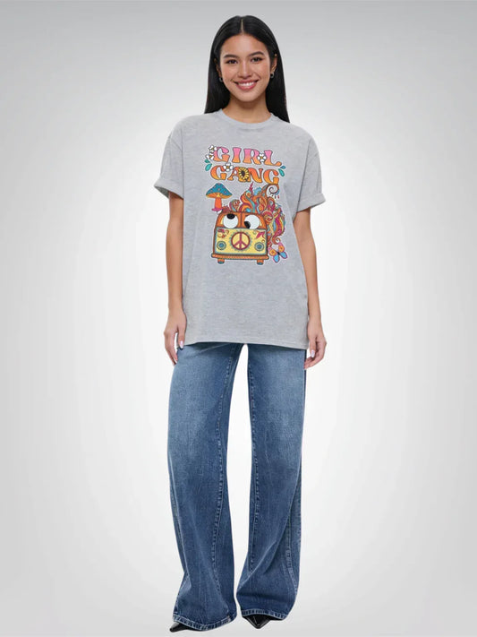 Girl Gang Hippie Van Floral Heavyweight Unisex Tee