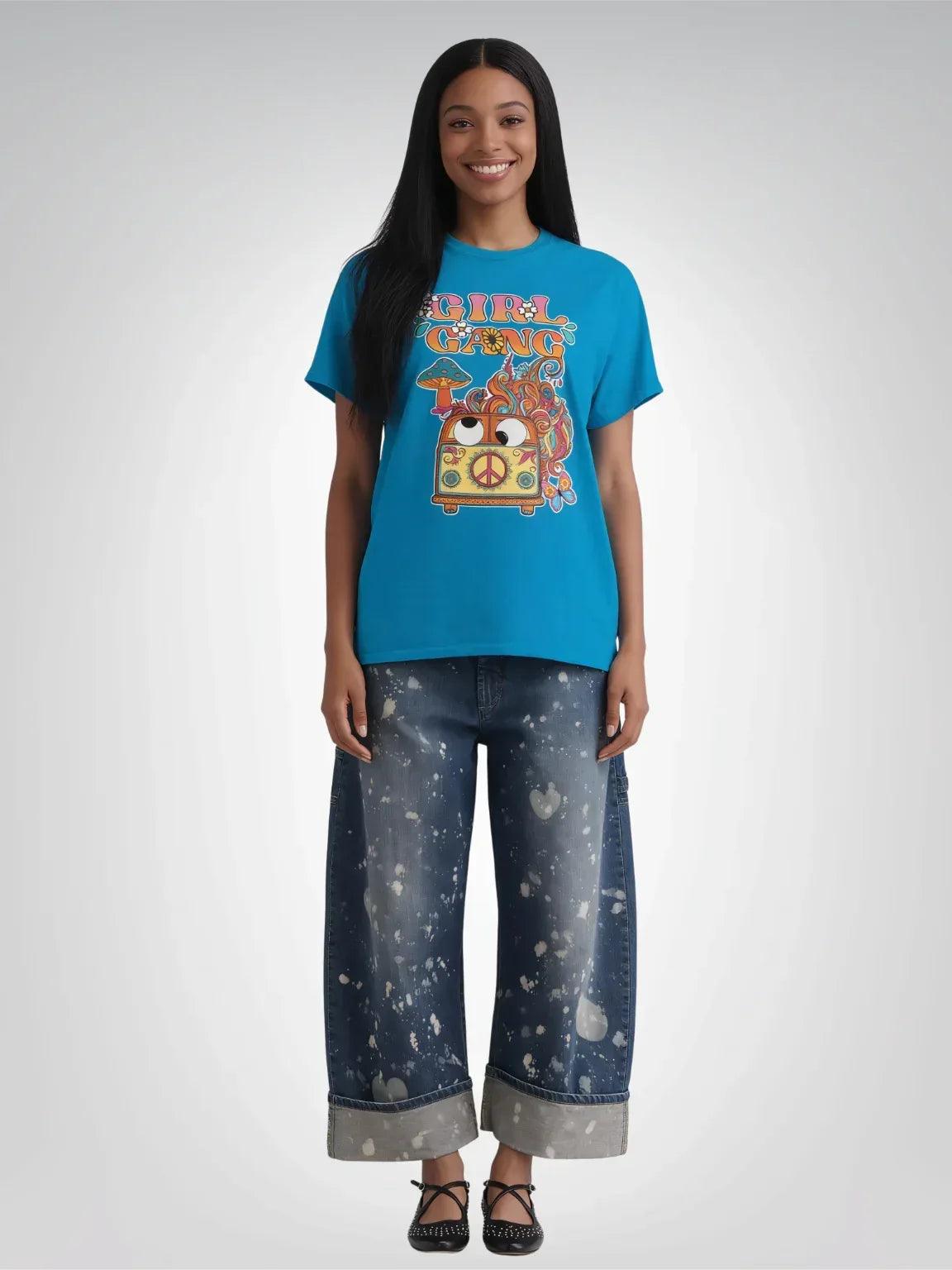Girl Gang Hippie Van Floral Heavyweight Unisex Tee