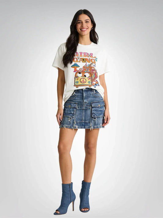 Girl Gang Hippie Van Floral Heavyweight Unisex Tee