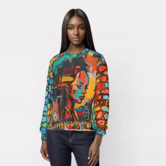 Girl in Colorblock Graffiti Unisex Sweatshirt (Gold Label)