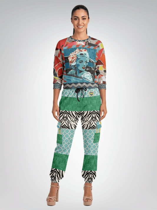 Girl on Blue Highway Cropped Sweatshirt (Gold Label)