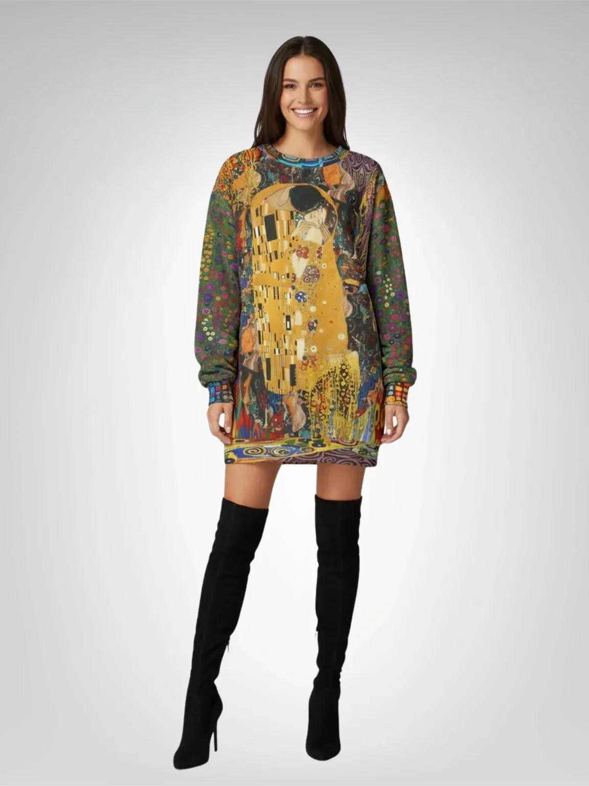 Give Me a Kiss - Klimt - Art Deco Print Unisex Sweatshirt (Gold Label)