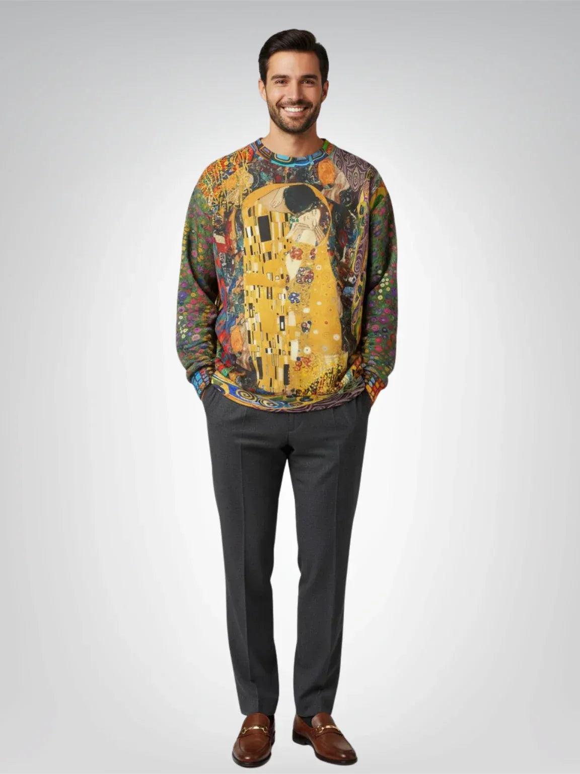 Give Me a Kiss - Klimt - Art Deco Print Unisex Sweatshirt (Gold Label)