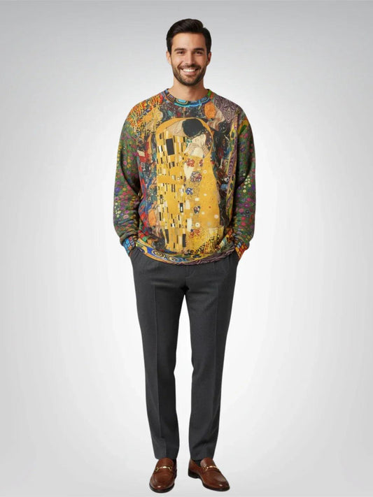 Give Me a Kiss - Klimt - Art Deco Print Unisex Sweatshirt (Gold Label)