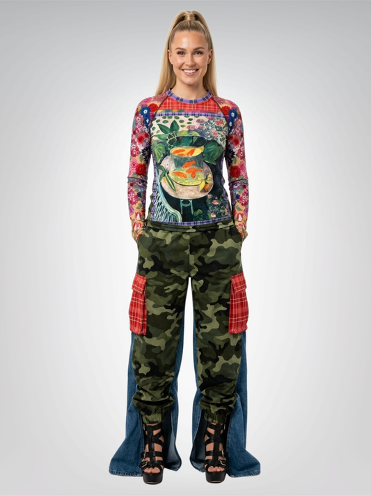 Gold Fish in Garden Splendor Women's Rash Guard - Matisse
