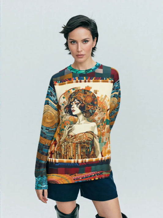 Golden Girl of Flapping Mosaic Print Unisex Sweatshirt (Gold Label)