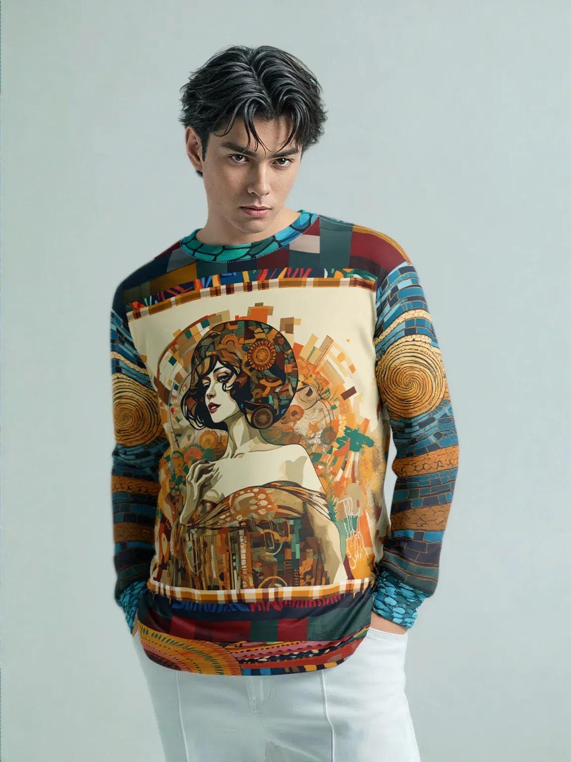Golden Girl of Flapping Mosaic Print Unisex Sweatshirt (Gold Label)