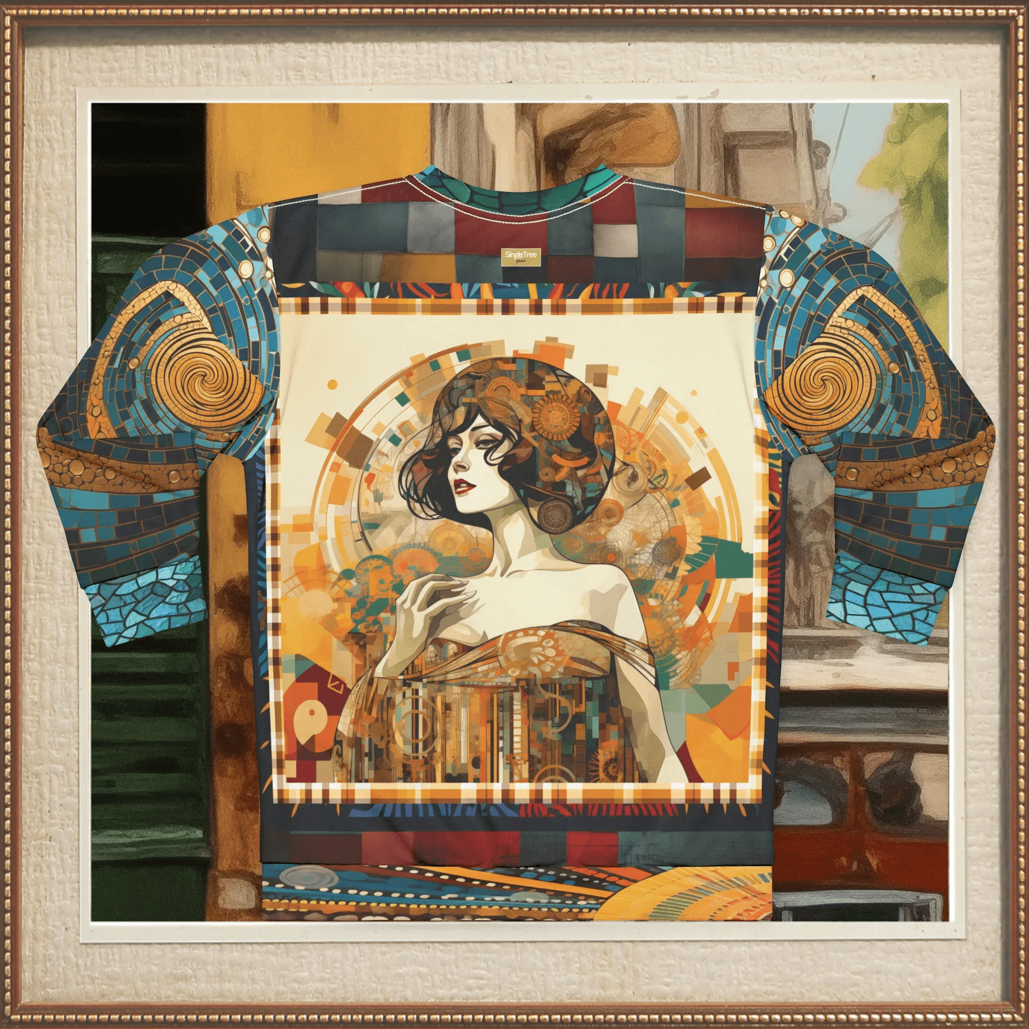 Golden Girl of Flapping Mosaic Print Unisex Sweatshirt (Gold Label)