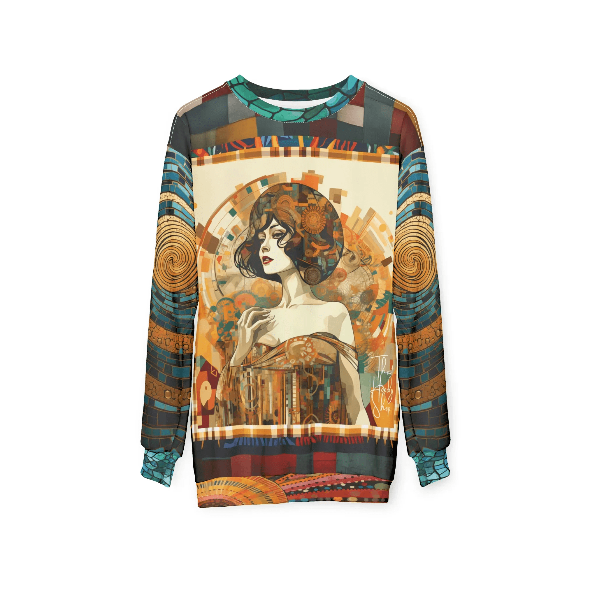 Golden Girl of Flapping Mosaic Print Unisex Sweatshirt (Gold Label)