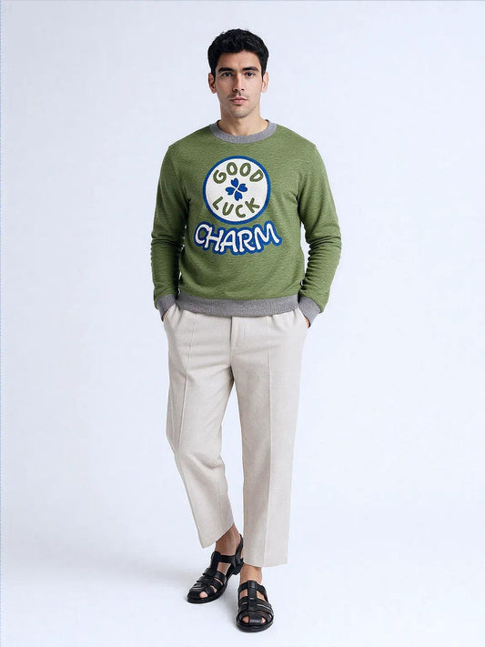 Good Luck Charm Knitted Crewneck Sweater