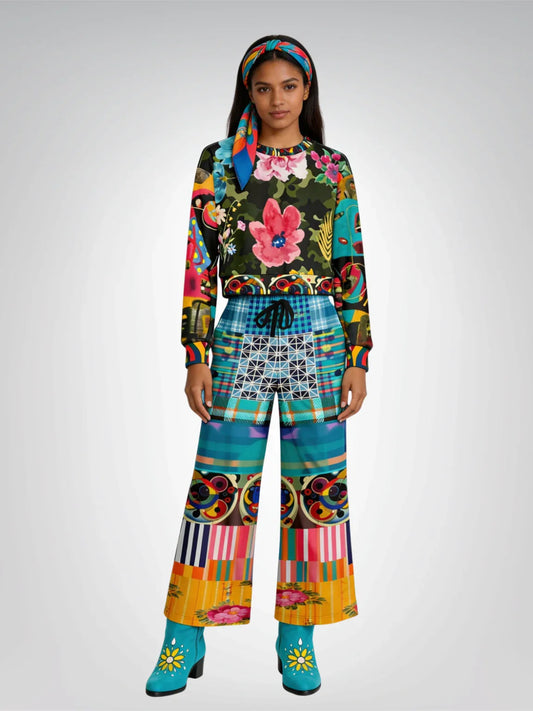 Green Floral Camo Cropped Sweatshirt (Gold Label)