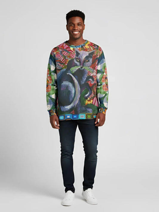 Grey Cat on Bright Cushion - Kirchner - Unisex Sweatshirt (Gold Label)