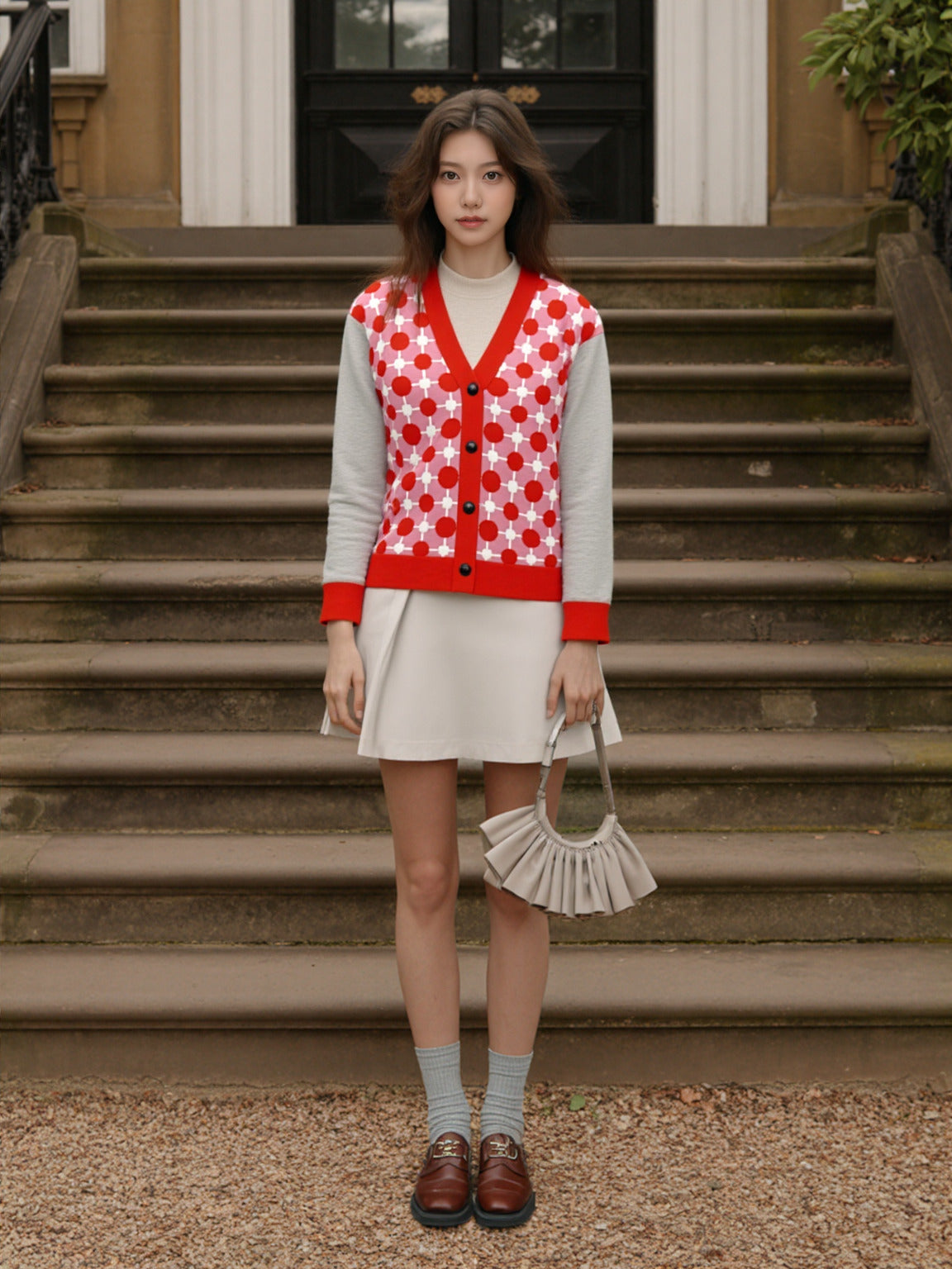 Groovy Disco Lantern Afterglow in Strawberry Sherbet Knitted Cardigan