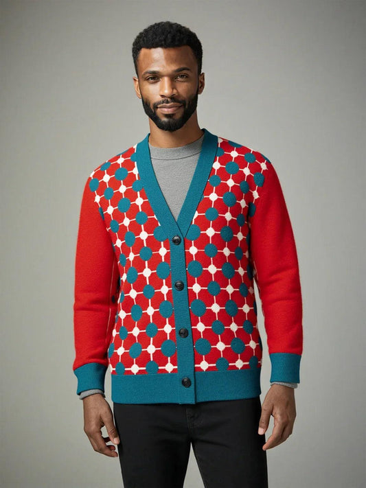 Groovy Disco Lantern Afterglow in Red Knitted Cardigan