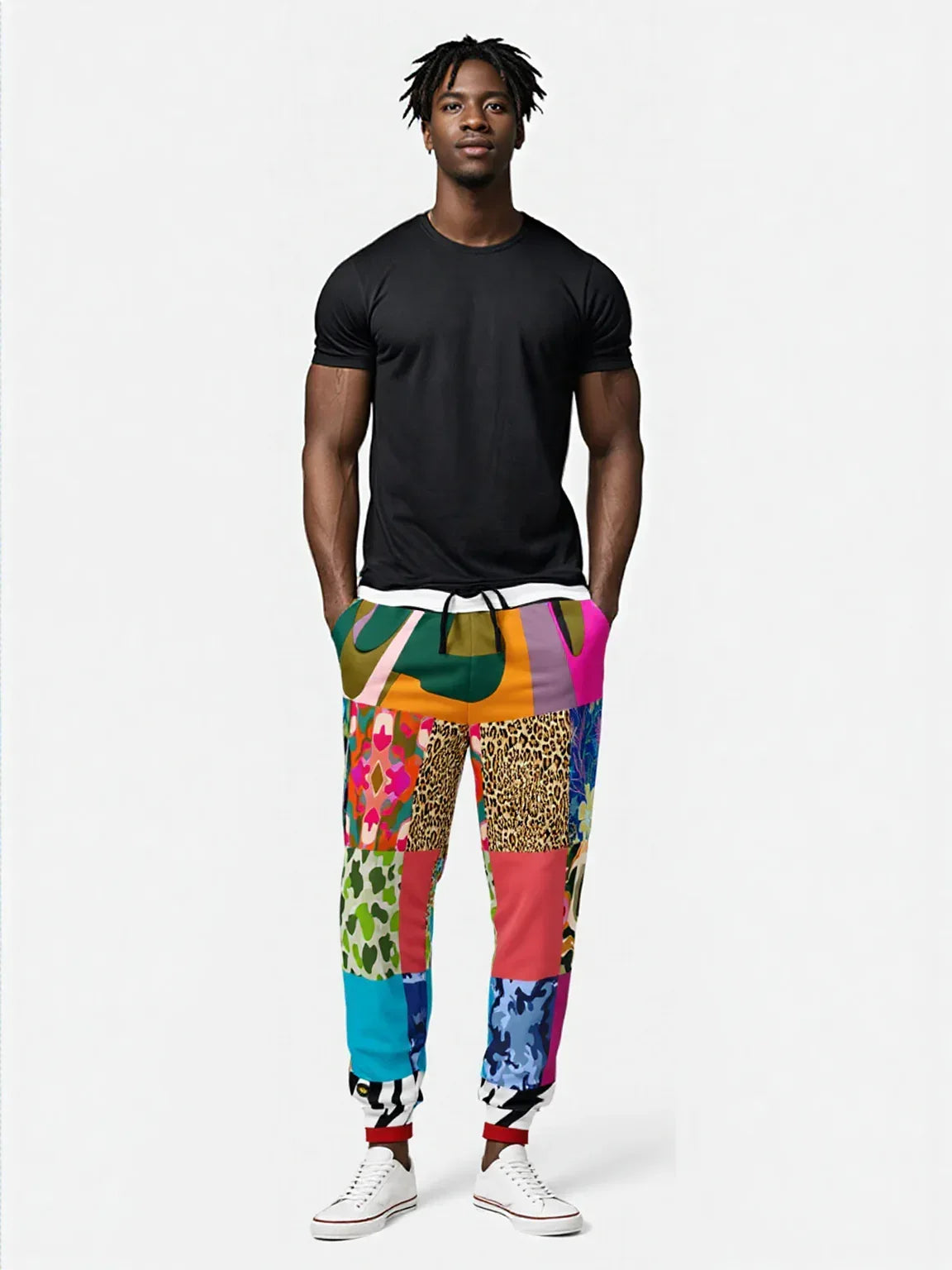 Gypsy Cheetah Multicolor Patchwork Eco-Poly Unisex Joggers
