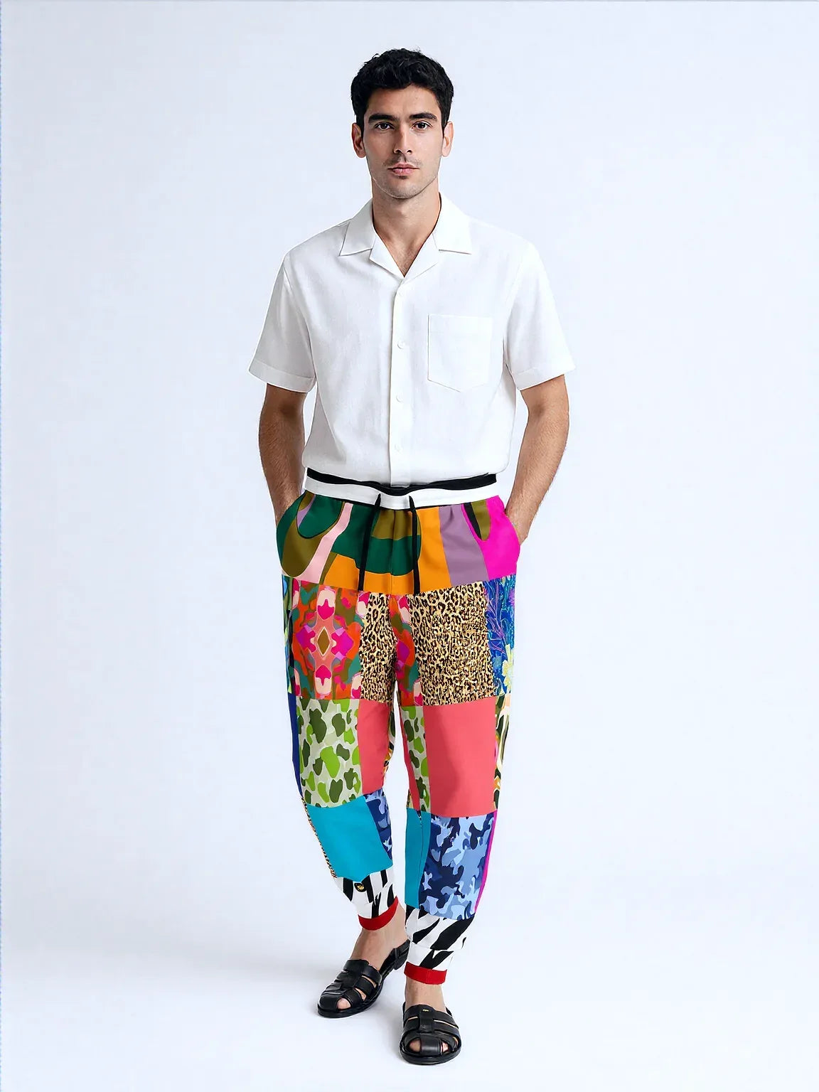 Gypsy Cheetah Multicolor Patchwork Eco-Poly Unisex Joggers