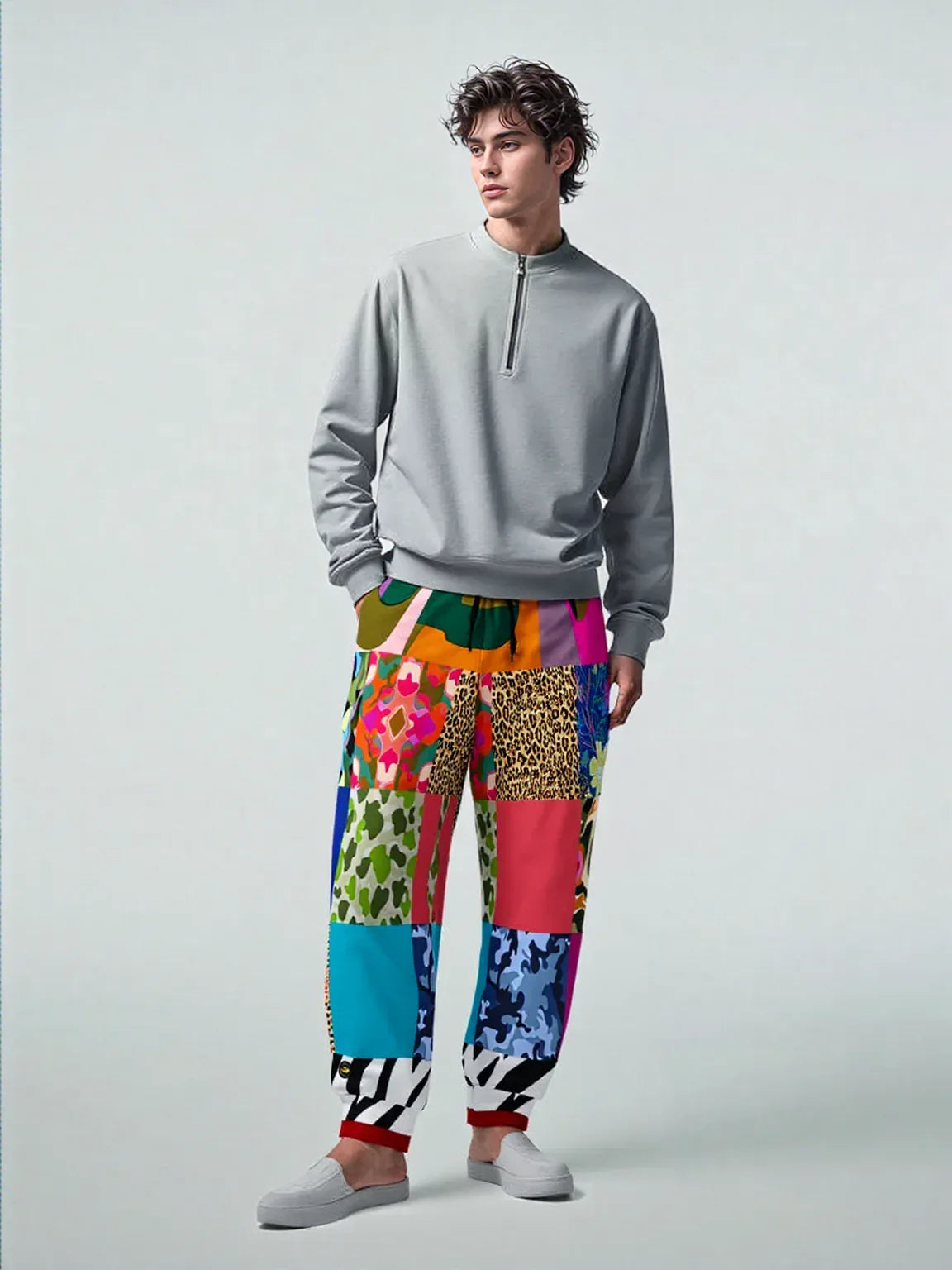 Gypsy Cheetah Multicolor Patchwork Eco-Poly Unisex Joggers