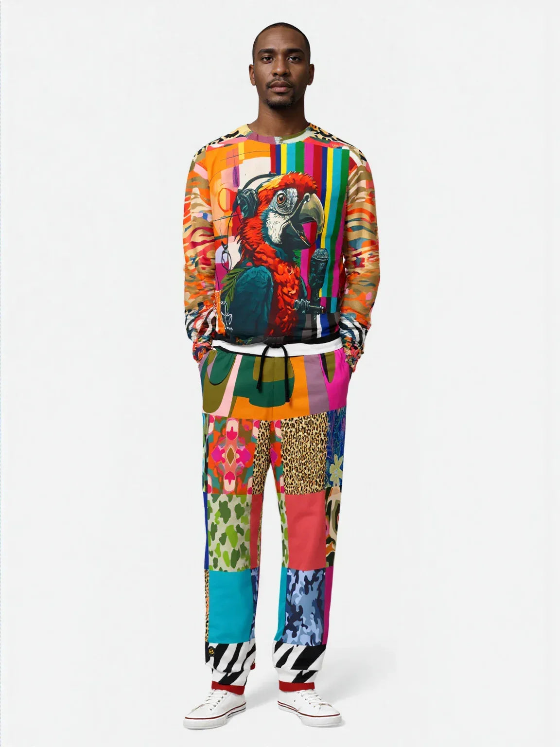 Gypsy Cheetah Multicolor Patchwork Eco-Poly Unisex Joggers