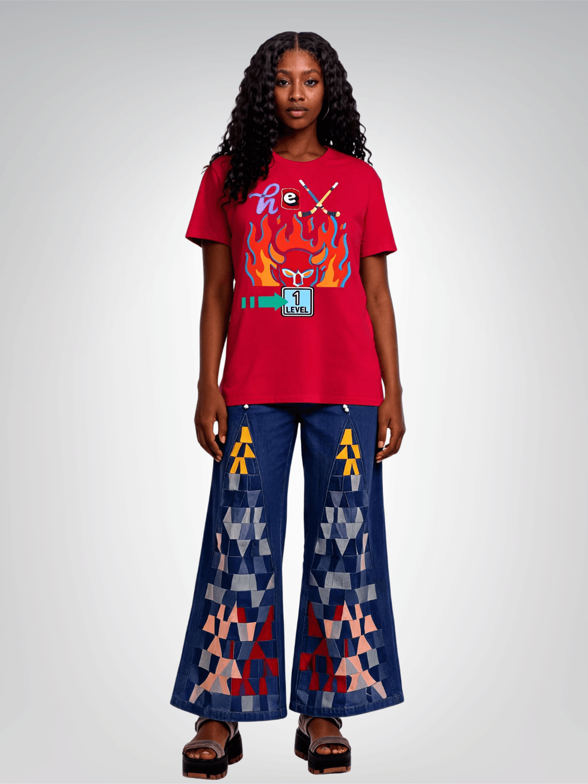 H-E Double Hockey Sticks Level 1 Heavyweight Unisex Tee
