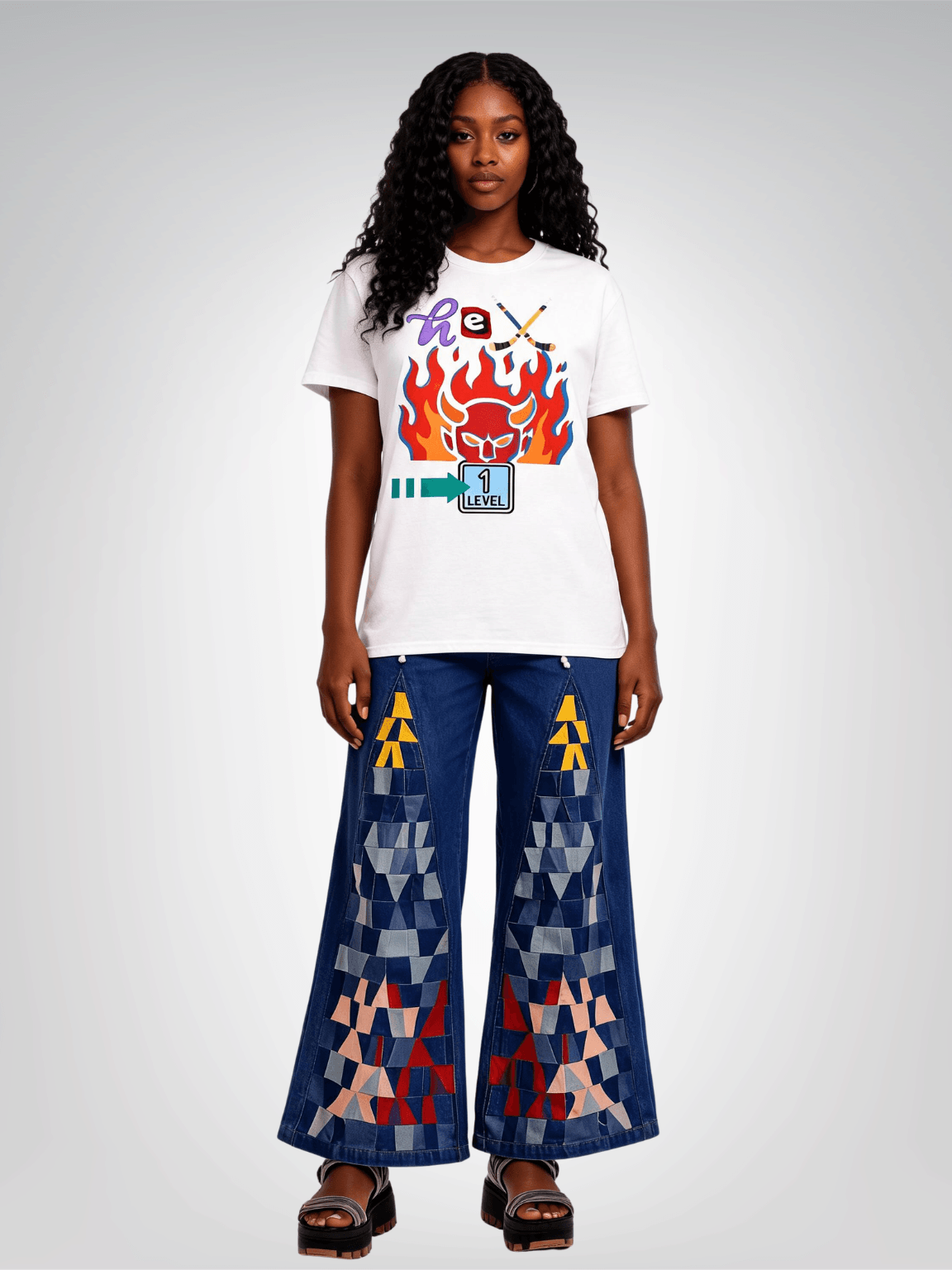 H-E Double Hockey Sticks Level 1 Heavyweight Unisex Tee