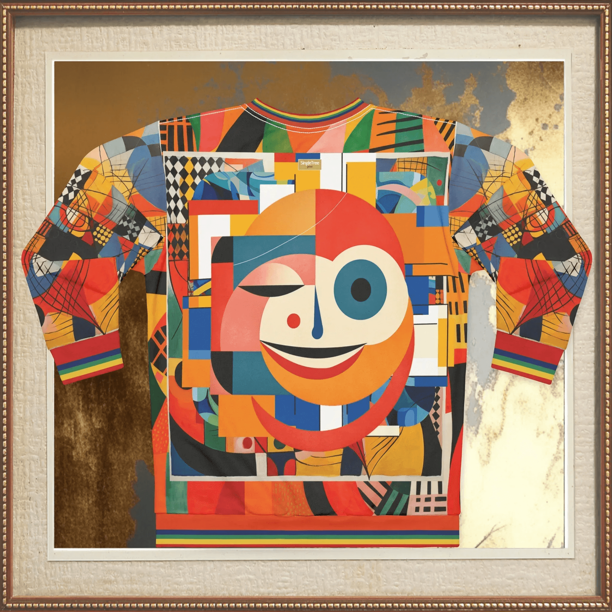 Happy Face Happy Day Abstract Block Art Unisex Sweatshirt (Gold Label)