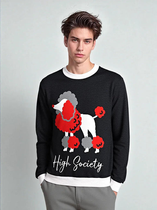 High Society Beyotch in Black Knitted Crewneck Sweater