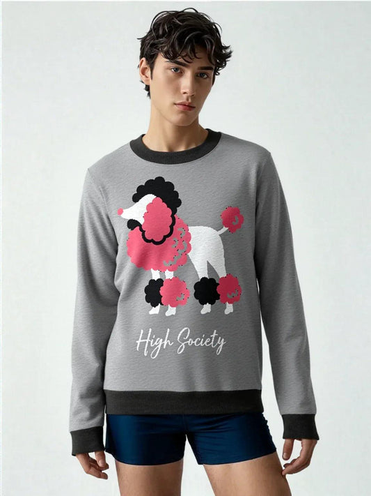 High Society Beyotch in Grey Knitted Crewneck Sweater