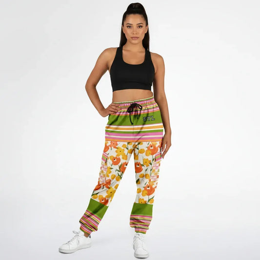 Hopscotch My Hippie Gingham Floral Eco-Poly Cargo Joggers