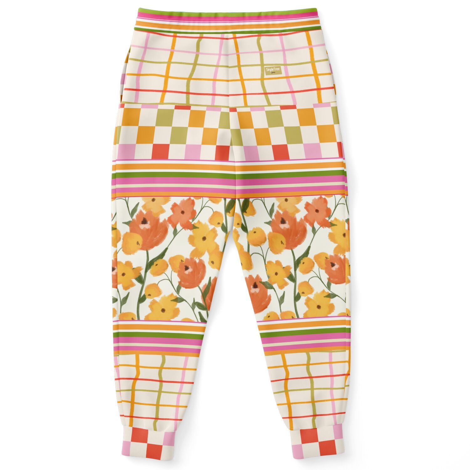 Hopscotch My Hippie Gingham Floral Plaid Eco-Poly Joggers